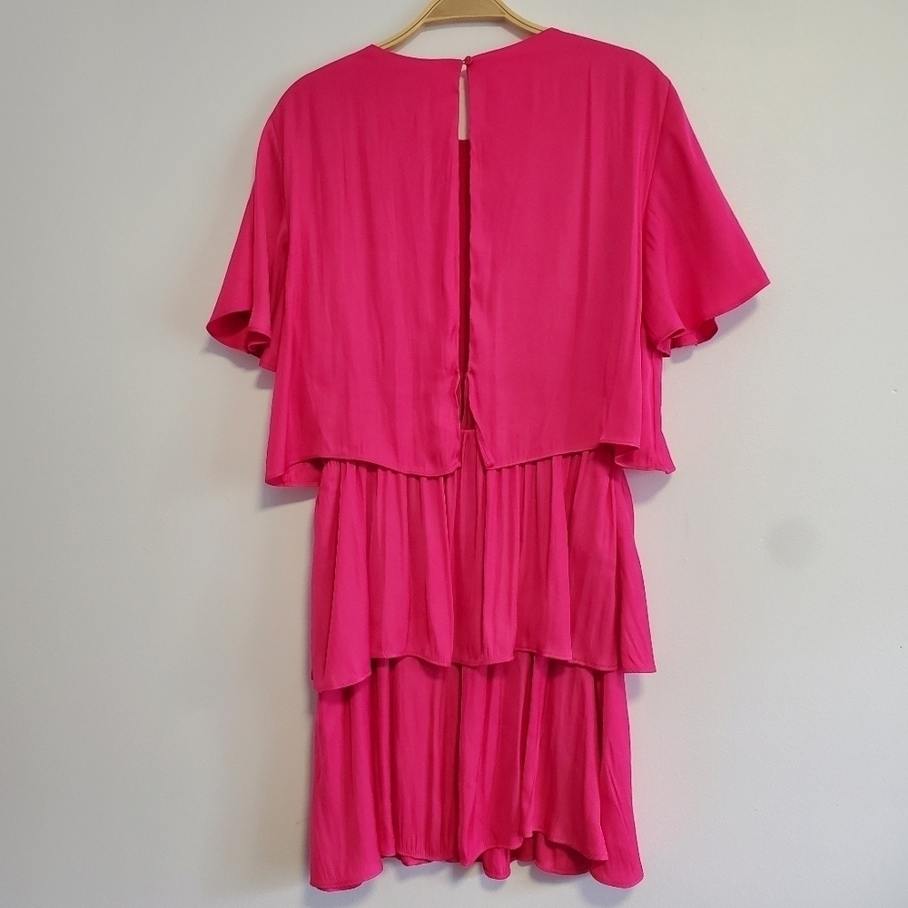 Zara Hot Pink Tiered Short Dress - Picture 3 of 8